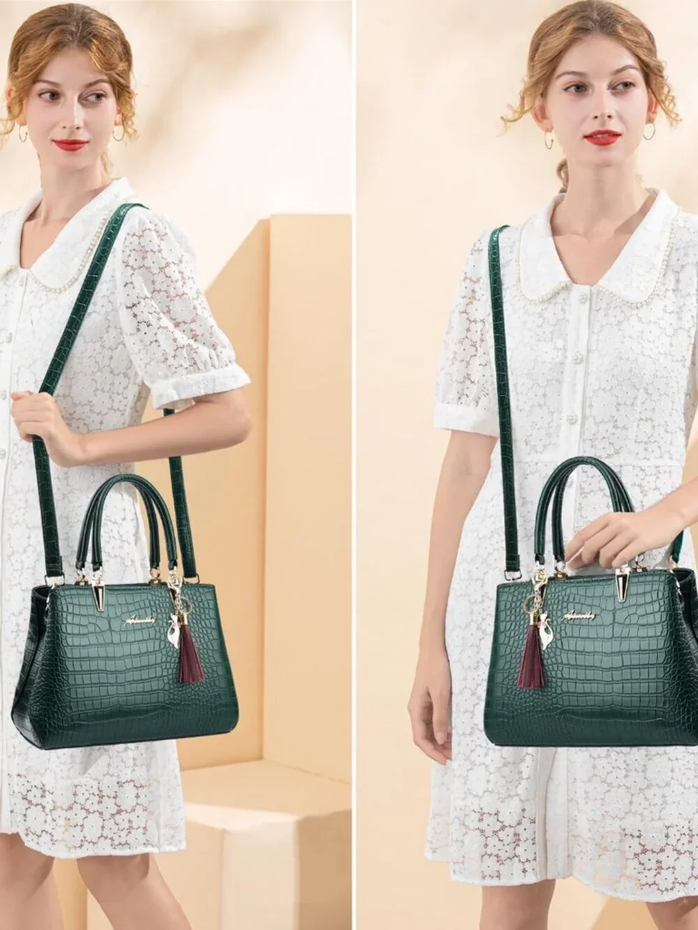 Women's 1-green S Shoulder Bag Ladies Satchel Messenger Tote Bag Purses